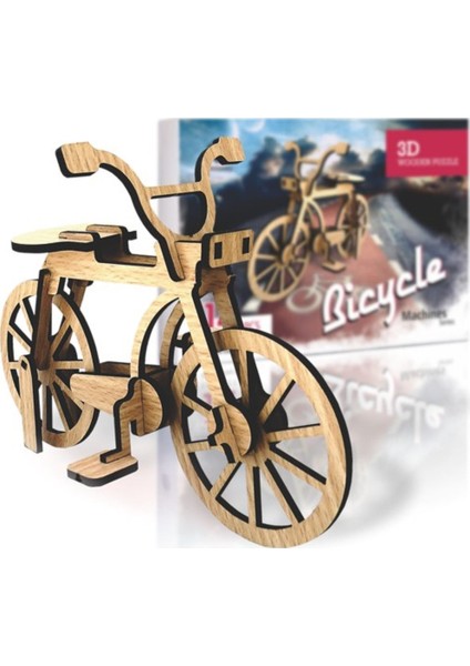 Bisiklet 14 Parça Ahşap 3D Puzzle