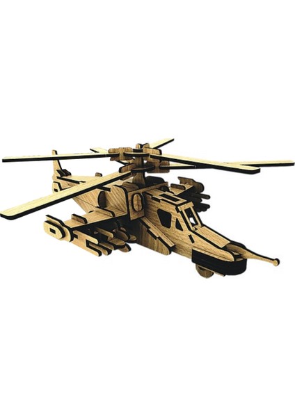 Ahşap 3D Kara Köpekbalığı Helikopter Puzzle