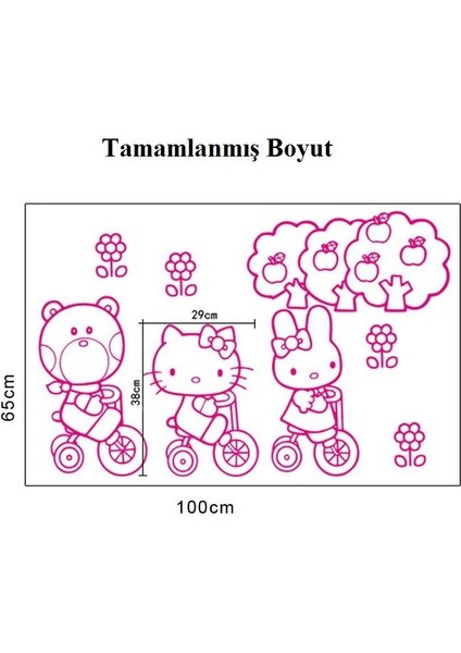 Pembe Hello Kitty Çocuk Odası Duvar Sticker indirimleri