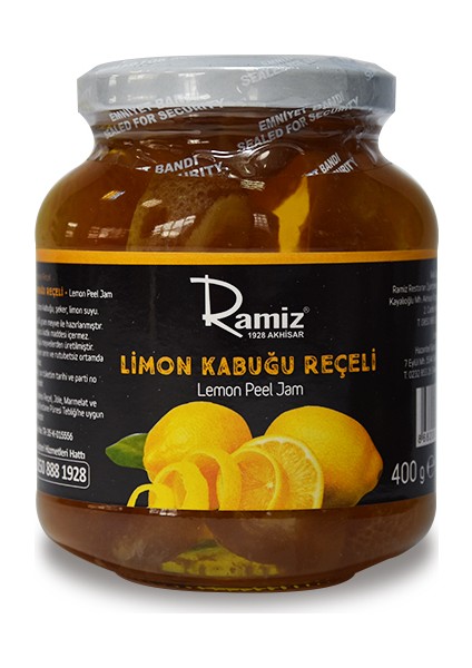 Katkısız Limon Kabuğu Reçeli 400 gr