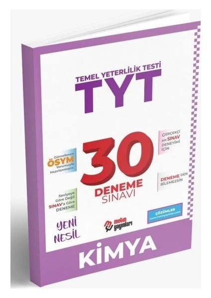 Metin Tyt Kimya 30 Deneme