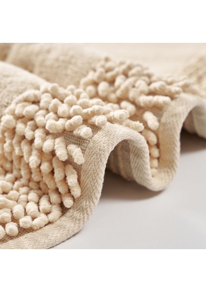 Salina Oval Cotton Makarnalı Yıkanabilir 2'li Paspas Seti Klozet Takımı Vizon