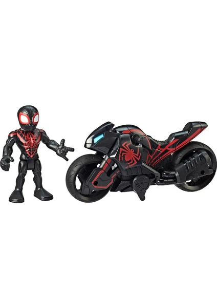 Hasbro Marvel Super Hero Adventures Kid Arachnid Mega Mini Figür ve Motosikleti