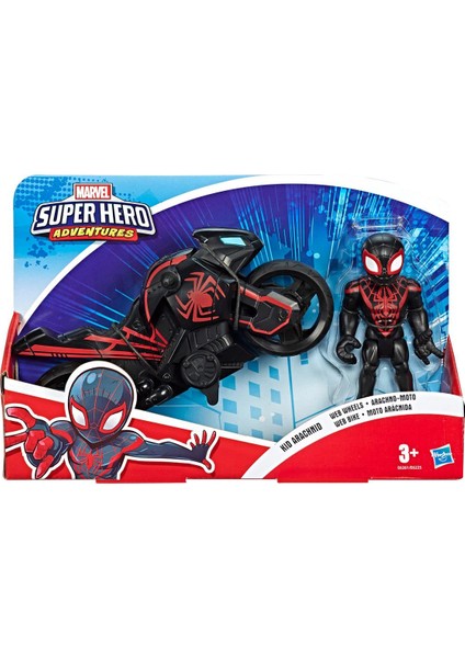 Hasbro Marvel Super Hero Adventures Kid Arachnid Mega Mini Figür ve Motosikleti