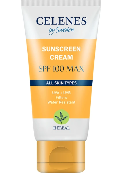 Celenes By Sweden Herbal Güneş Koruma Kremi 100 Max Spf 50 ml - Tüm Cilt Tipleri