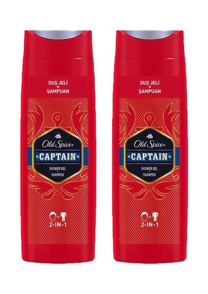 Old Spice Duş Jeli & Şampuan 400 ml Captain 2 Adet