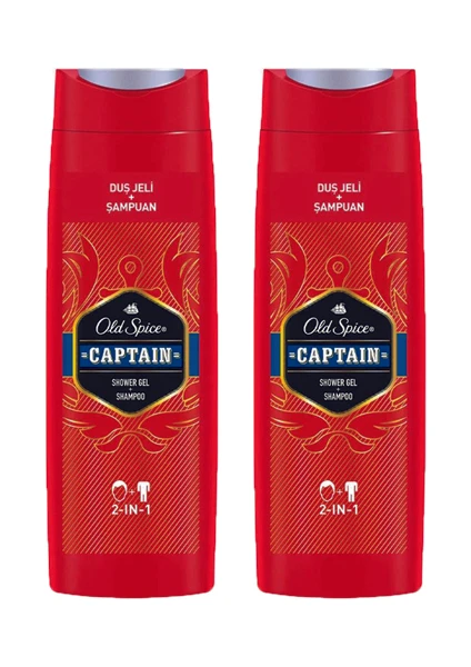 Old Spice Duş Jeli & Şampuan 400 ml Captain 2 Adet