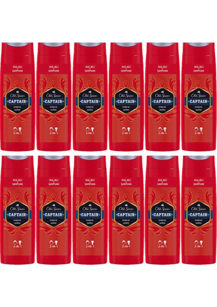 Duş Jeli & Şampuan 400 ml Captain 12 Adet