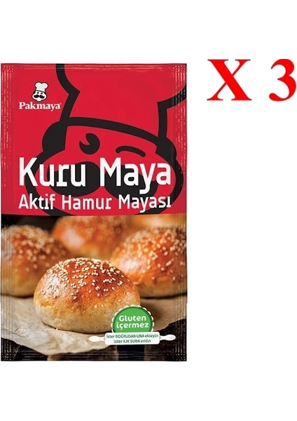 Aktif Kuru Hamur Mayası 100 gr x  3 Paket