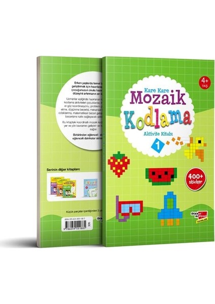 Okul Öncesi Kare Kare Mozaik Kodlama Aktivite Kitabı 1. Seviye