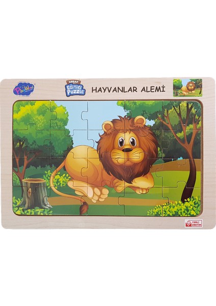 Ahşap Oyuncak Eğitici Puzzle Bultak Hayvanlar Alemi Aslan