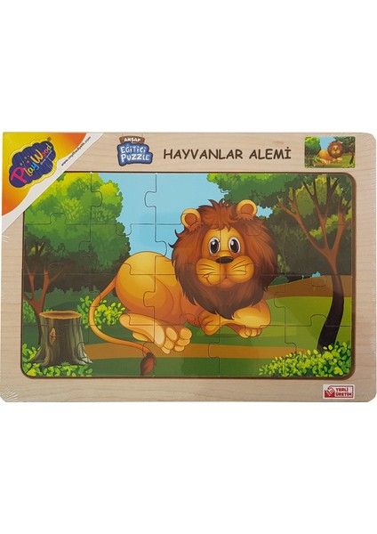 Ahşap Oyuncak Eğitici Puzzle Bultak Hayvanlar Alemi Aslan