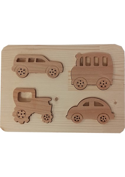 Oyuncak Ahşap Yapboz Arabalar