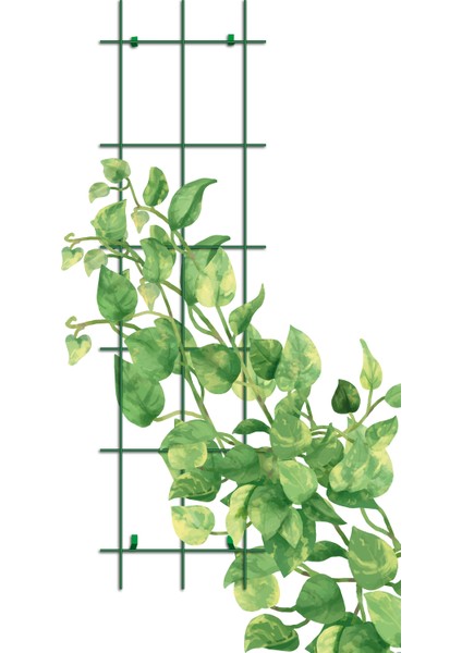 74045 Sarmaşık Bitkilere Özel Metal Tırmanma Kafesi Yeşil 150 x 45 cm