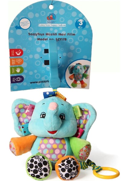 Bebek Peluş Müzikli Fil Oyuncak Polyester Yumuşak Dokulu Duyusal Gelişim İçin Güvenli