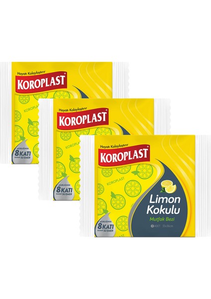 Limon Kokulu Mutfak Bezi 3 Adet - 3'lü