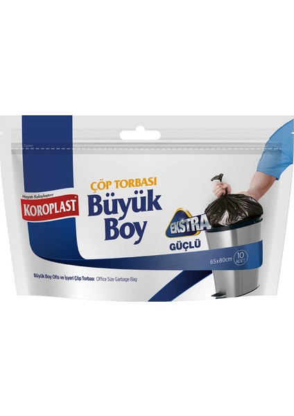Büyük Boy Çöp Torbası Ekstra Güçlü 10 Adet