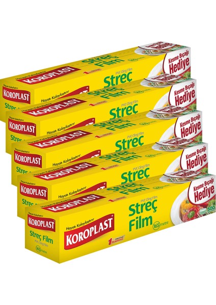 Streç Film 165 Metre Kesme Bıçağı Hediyeli - 5'li