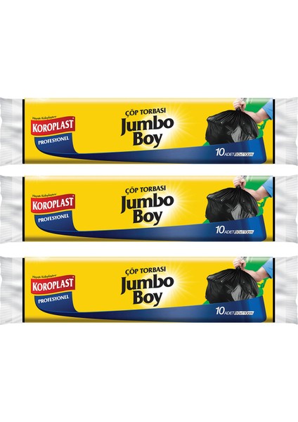 Jumbo Boy Çöp Torbası 10 Adet - 3'lü