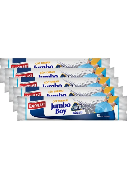 Jumbo Boy Çöp Torbası Ekstra Güçlü 10 Adet - 5'li