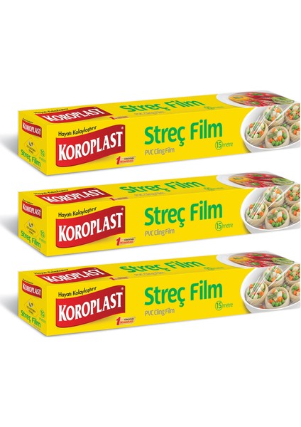 Streç Film 15 Metre - 3'lü