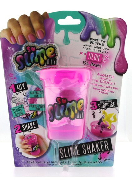Neon Pembe Slime Shaker Rainbow Tekli Paket