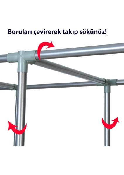 Çelik Profilli Yorgan Hurcu - Yüklük Bez Dolap Gri