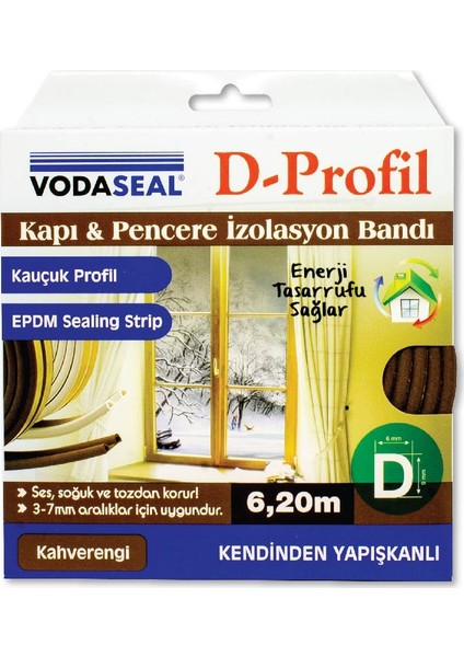 Kapı Ve Pencere Bandı Vodaseal 6,2 Metre Kahverengi
