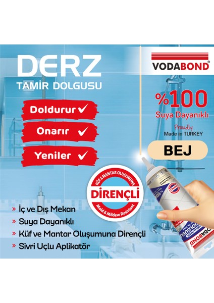 Kullanıma Hazır Derz Dolgu 250 Gr Bej Renk