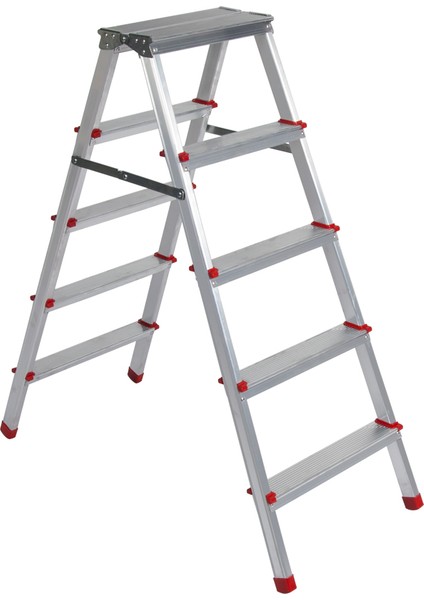 5+5 Basamaklı Çift Çıkışlı Alüminyum Merdiven