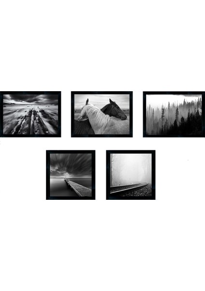 Dokulu Tablo Seti Çerçeveli 4lü Set 130 x 40 cm