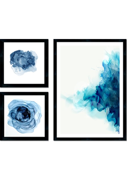 Dokulu Tablo Seti Çerçeveli 3lü Set 85 x 70 cm