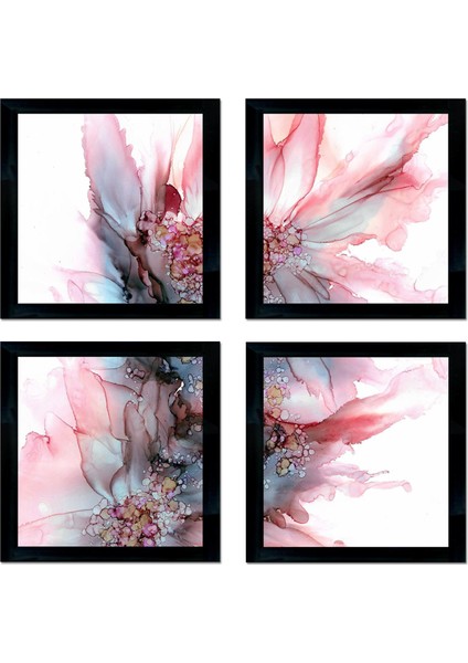 Dokulu Tablo Seti Çerçeveli 4lü Set 65 x 65 cm