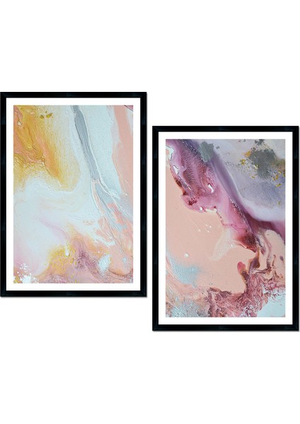 Dokulu Tablo Seti Çerçeveli 2li Set 105 x 90 cm