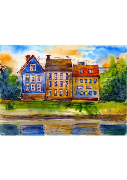 Dokulu Tablo Seti Çerçeveli 4lü Set 85 x 85 cm