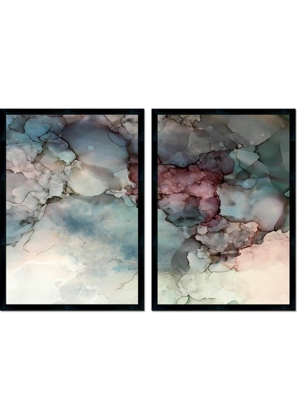 Dokulu Tablo Seti Çerçeveli 2li Set 105 x 70 cm