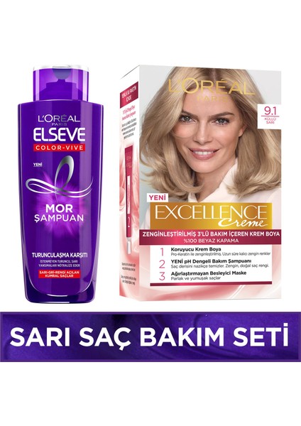 Sarı Saç Bakım Seti Excellence 9.1