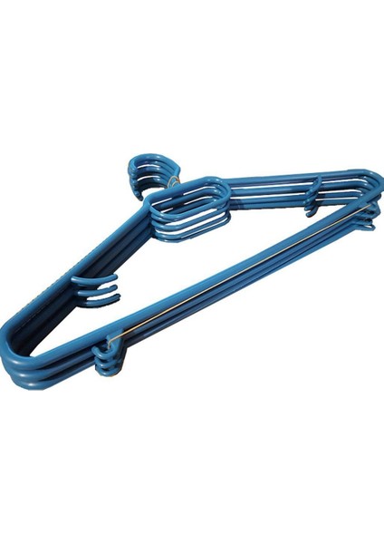 Plastik Elbise Askısı 12 Adet Elbise Askılığı Mavi