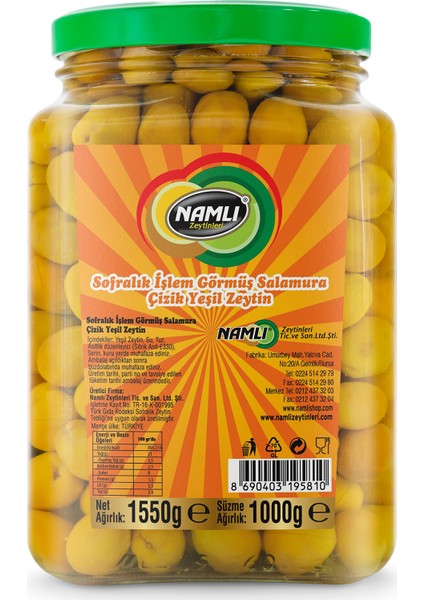 Edremit Çizik Yeşil Zeytin - 1 kg