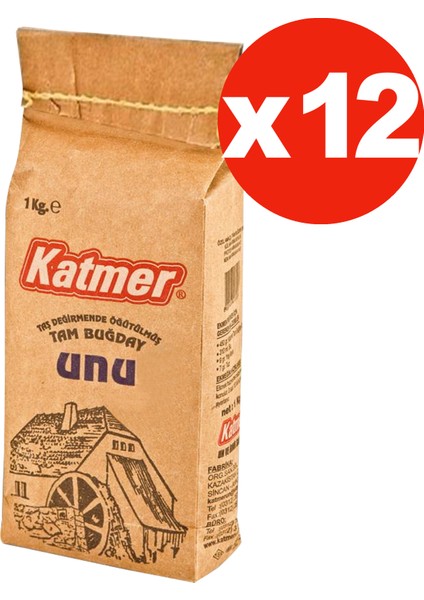 Tam Buğday Unu 1 kg 12'li
