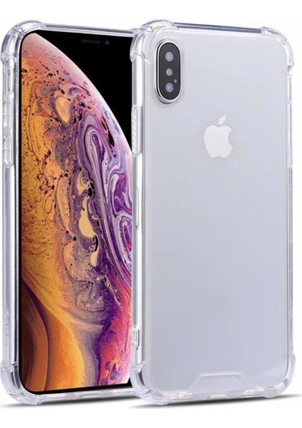 Apple iPhone XR Airbag Antishock Silikon Kılıf + Tam Kaplayan Hayalet Ekran Koruyucu Şeffaf