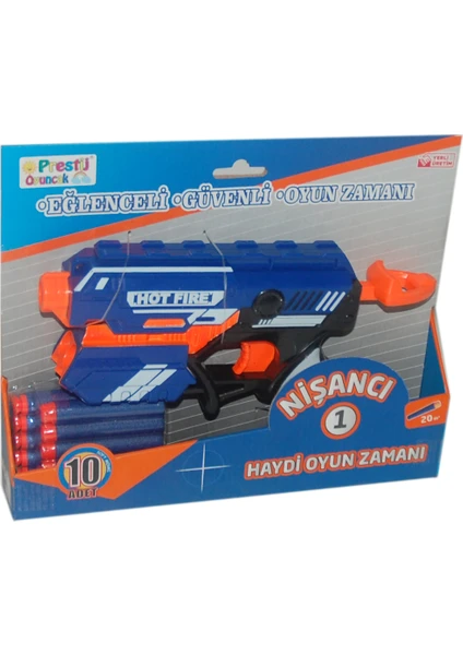 Prestij Oyuncak Hot Fire Nerf Stil Sünger Mermi Fırlatan Nişancı Oyuncak Tabanca 6363