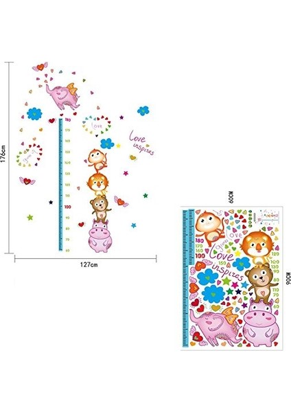 Bebek Çocuk Odası Boy Ölçer Pvc Duvar Sticker indirimleri
