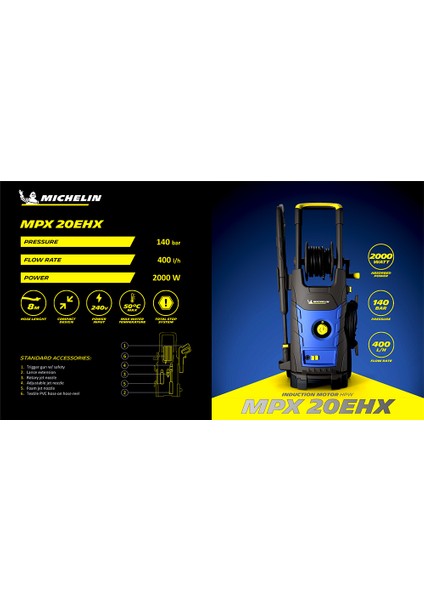 MPX20EHX 2000W 140Bar Indüksiyon Motorlu Profesyonel Basınçlı Yıkama