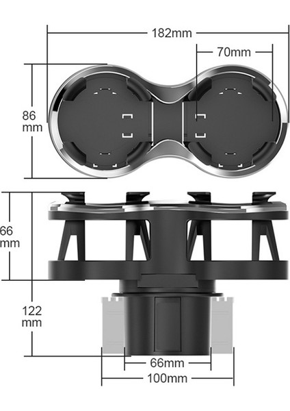 Premium Oto Araç İçin Çift Bardak İçecek Tutucu