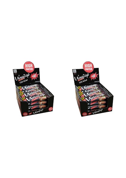 UNIQ2GO Power Midi 16'lı Kutu 2x Kutu %100 Naturel Badem Parçacıklı Proteinli Bar Kutu Içi Adet 38 gr