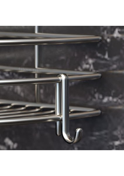 2 KATLI KANCALI BANYO RAFI PASLANMAZ INOX BK022H fırsatları