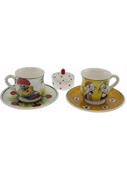 Otantik Çini Eğlenceli Akustik Model 2'li Fincan Takımı
