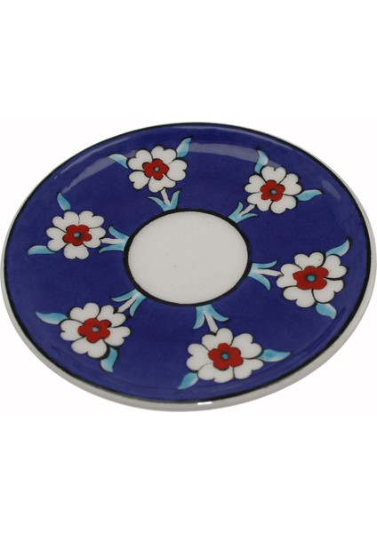 Otantik Çini Asi ve Mavi Lotus Çiçeği Desen Fincan Takımı 2'li