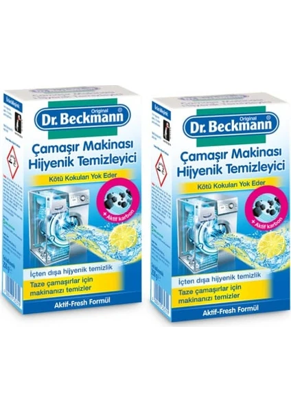 Dr. Beckmann Aktif Karbonlu Toz Çamaşır Makinesi Temizleyici 250 gr x 2'li